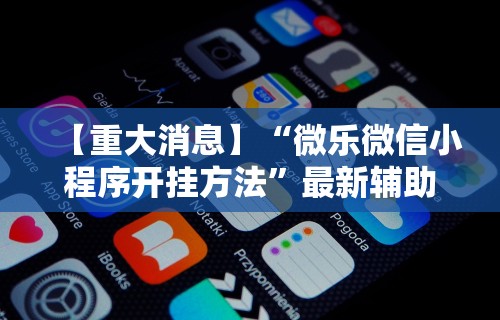 【重大消息】“微乐微信小程序开挂方法”最新辅助详细教程
