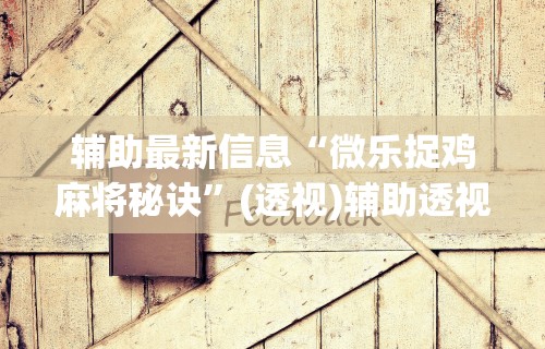 实测辅助“陕西微乐麻将万能开挂器”辅助神器插件下载