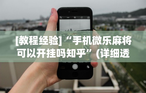 玩家必读“微乐麻将为什么一直输”原来有神器下载