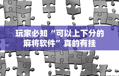 玩家必知“可以上下分的麻将软件”真的有挂