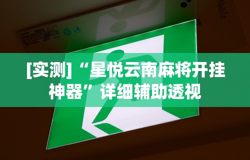 [实测]“星悦云南麻将开挂神器”详细辅助透视