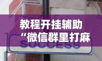 教程开挂辅助“微信群里打麻将有挂吗”真实开挂技巧分享
